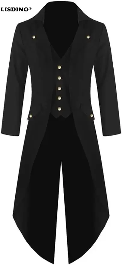 Vintage Victorian Fashion - Veste gothique Steampunk pour hommes, manteau