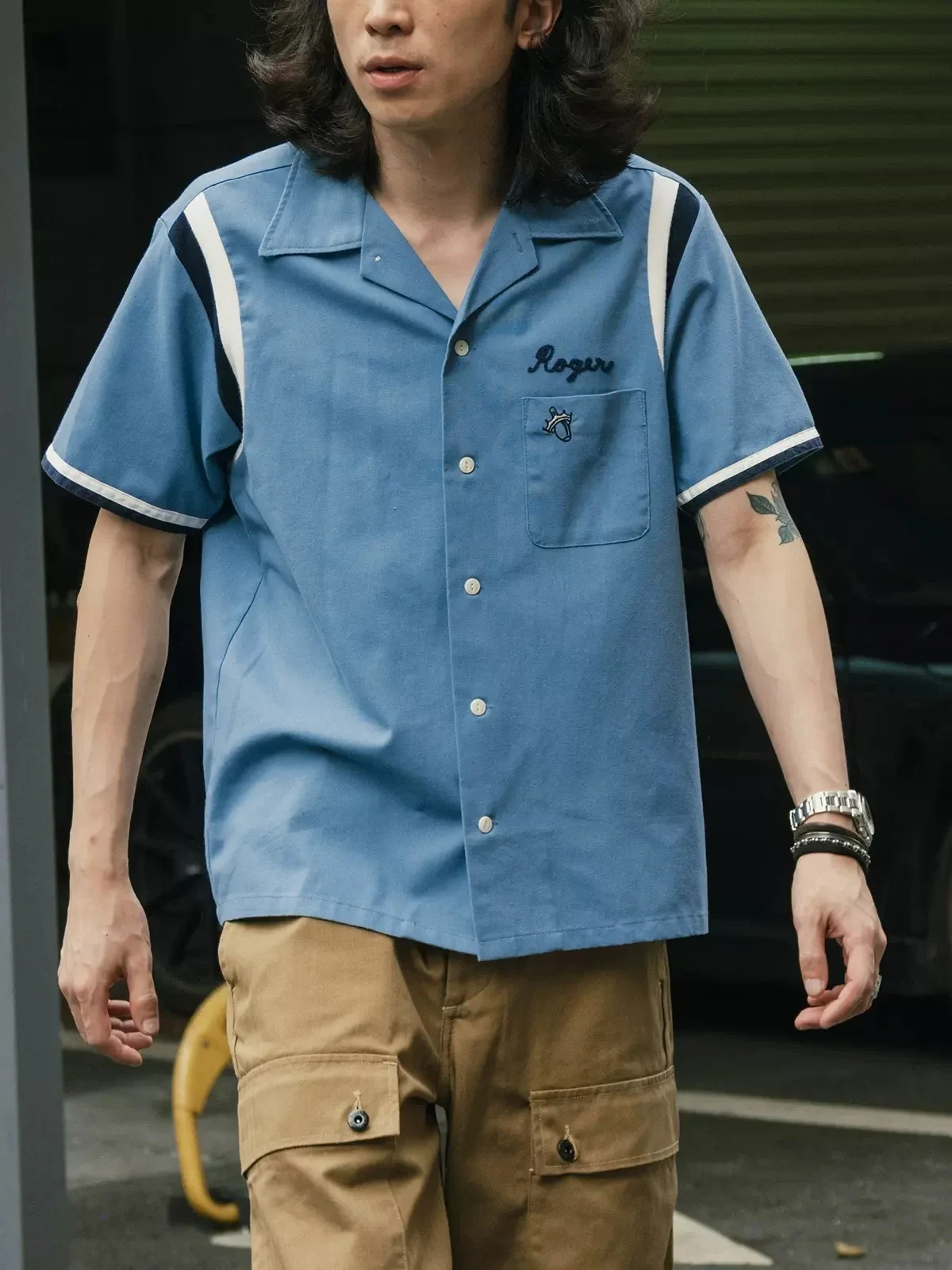 Bowling Shirt Camp - Chemise de bowling rétro pour hommes,