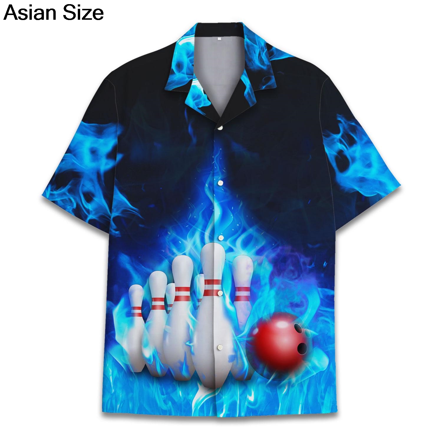 Bowling Shirt Camp - Chemise unisexe à manches courtes, col
