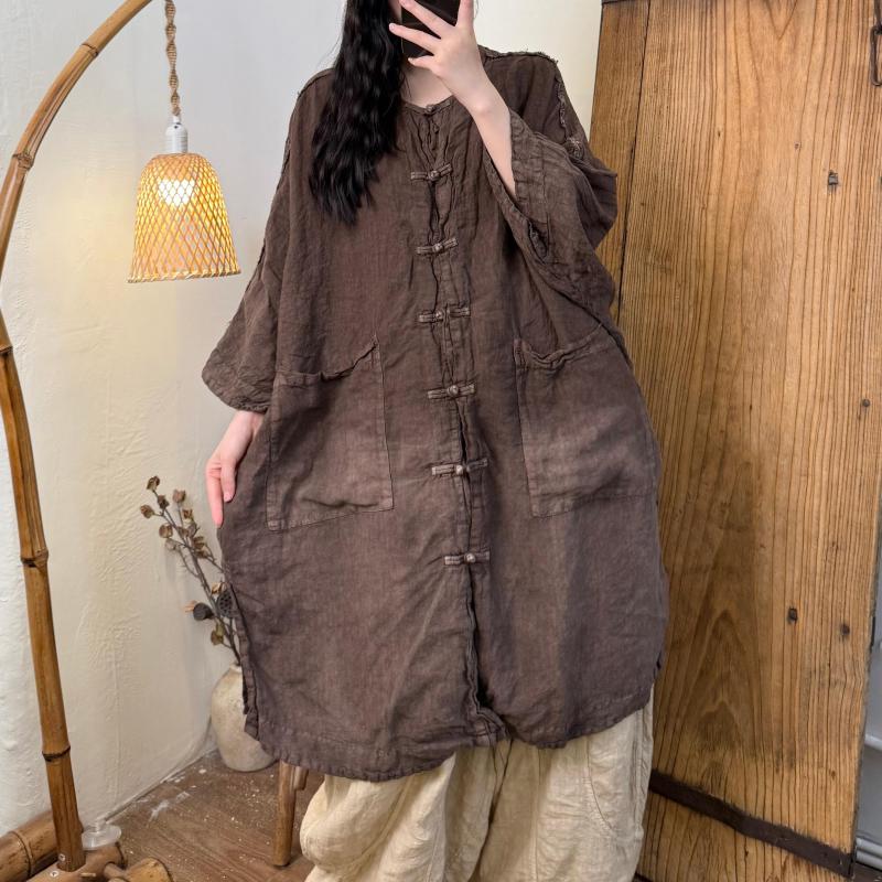 Tie Dye Shirt Vintage - Chemisier Long ample à manches chauve-souris