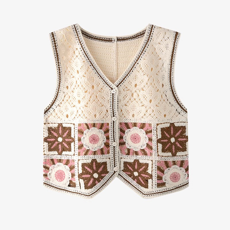 Crochet Top Boho - Granny – gilet carré en Crochet