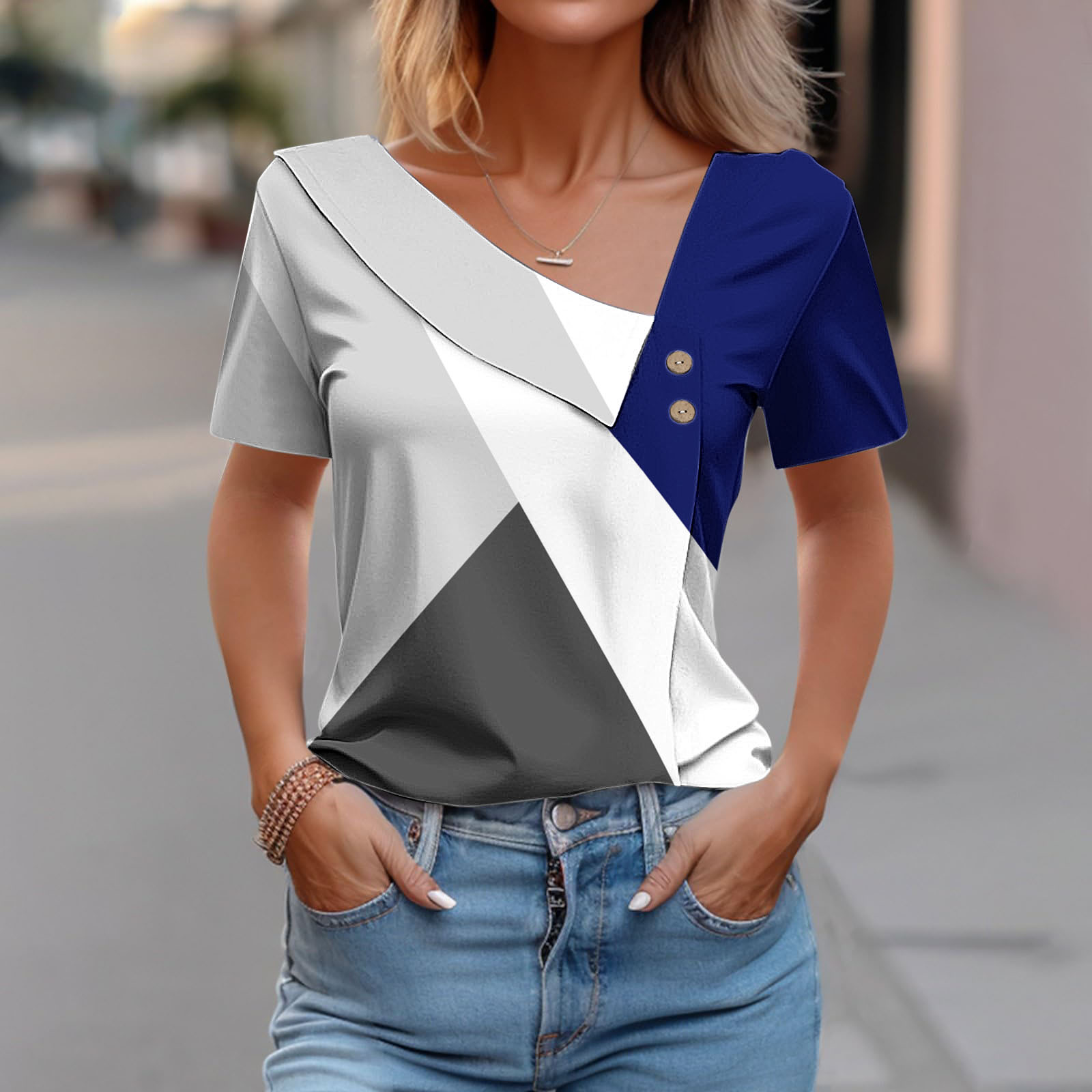 Tie Dye Shirt Vintage - T-shirt à manches courtes pour femmes,