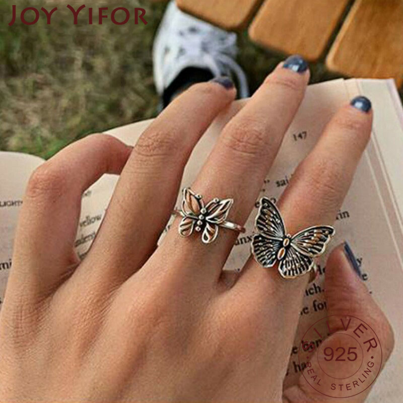 Vintage Fashion Guild - Bagues papillon en argent Sterling 925