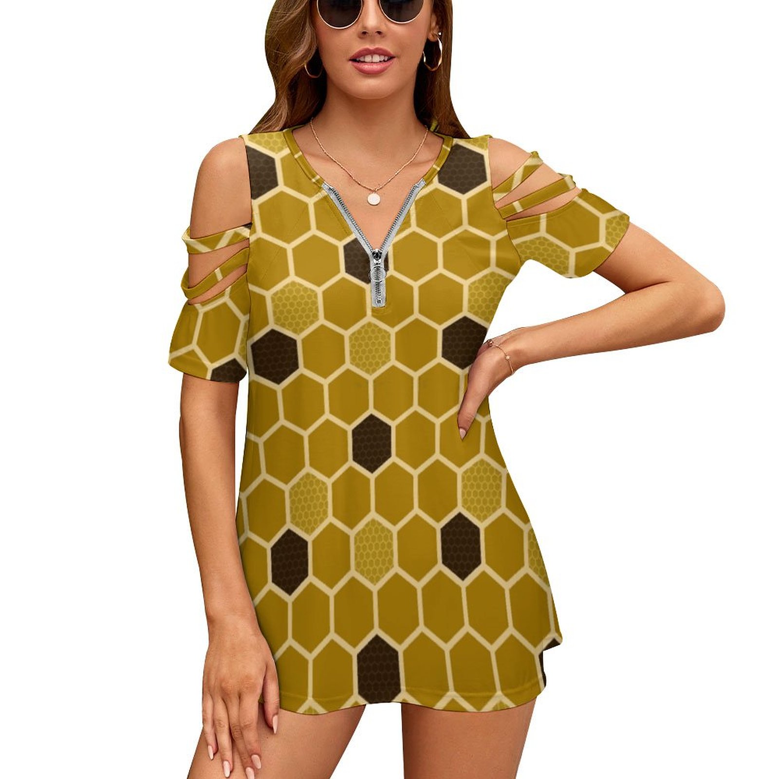 Vintage Fashion Bug - Chemise à manches courtes en accent