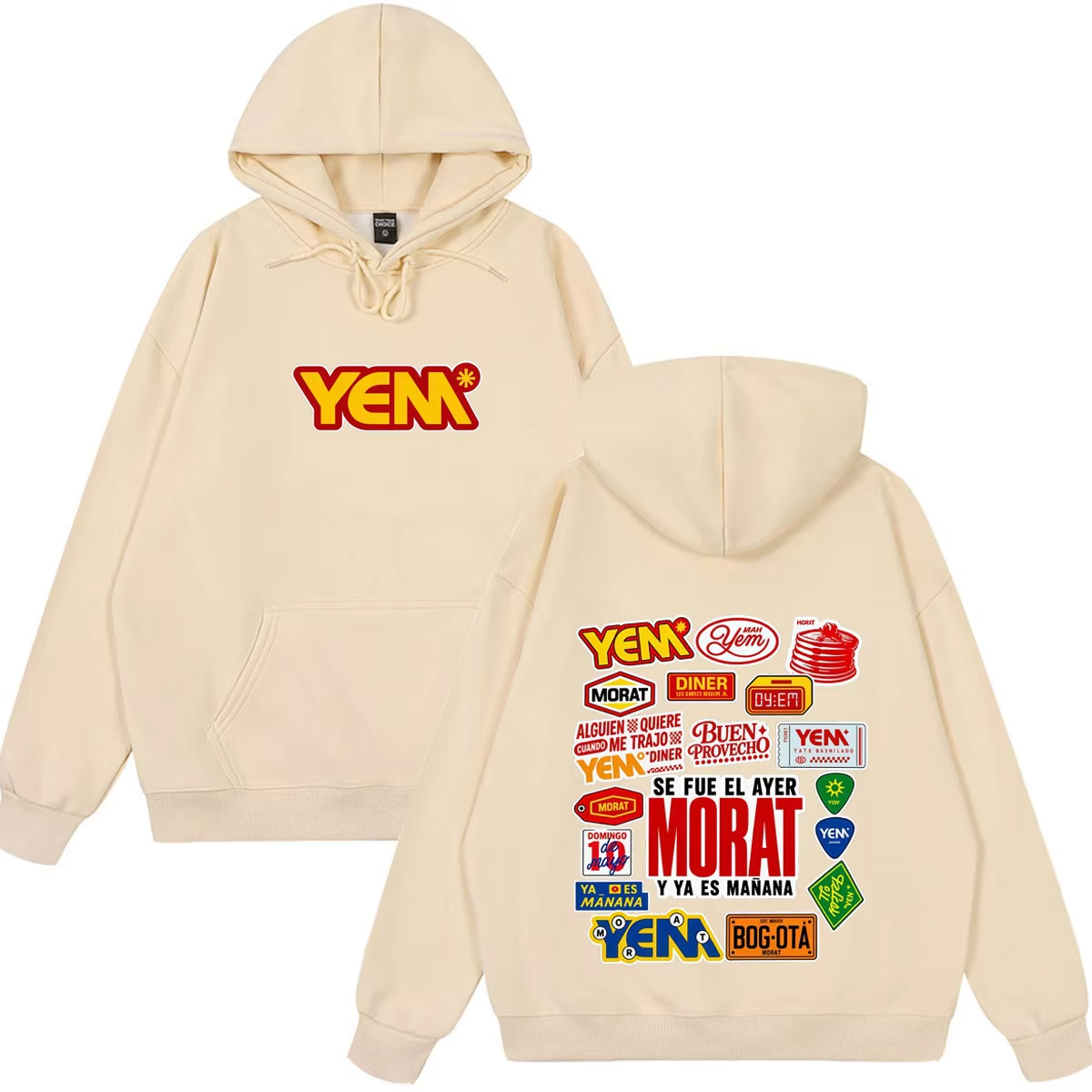 Vintage Fashion World - Sweat à capuche imprimé Band Morat