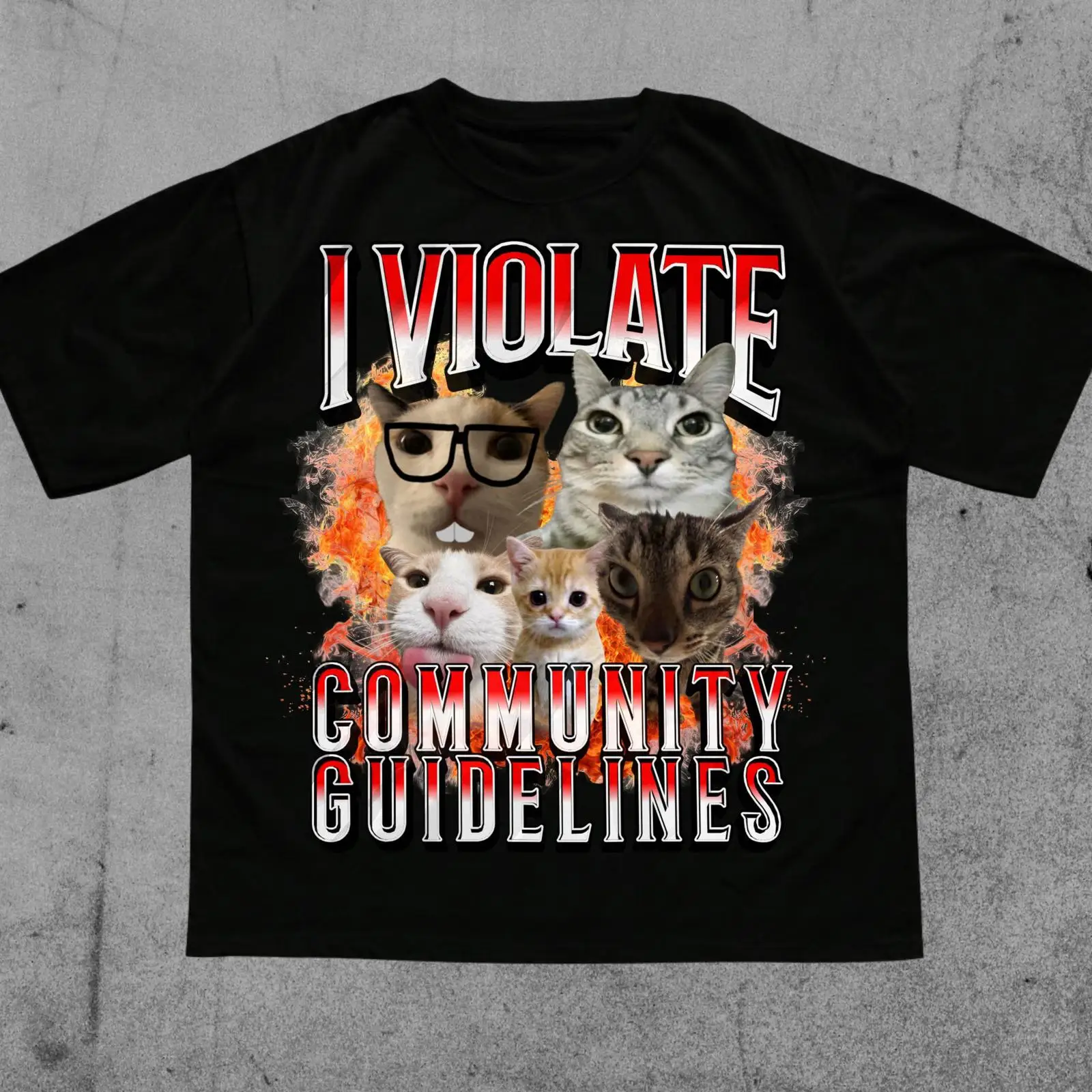 Vintage Fashion Gen Z - T-shirt Meme Chat Maudit « J'violai
