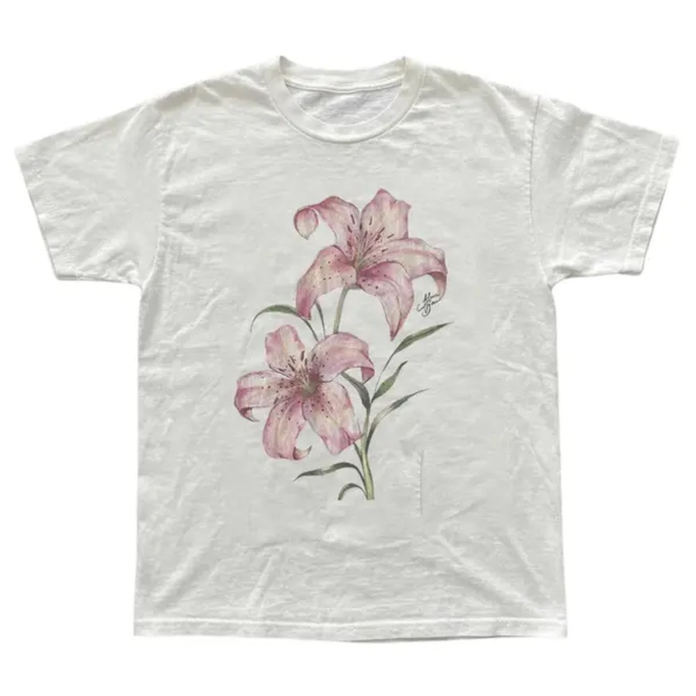 Vintage Fashion Ai - T-shirt floral rose Lys, T-shirt Arbre,