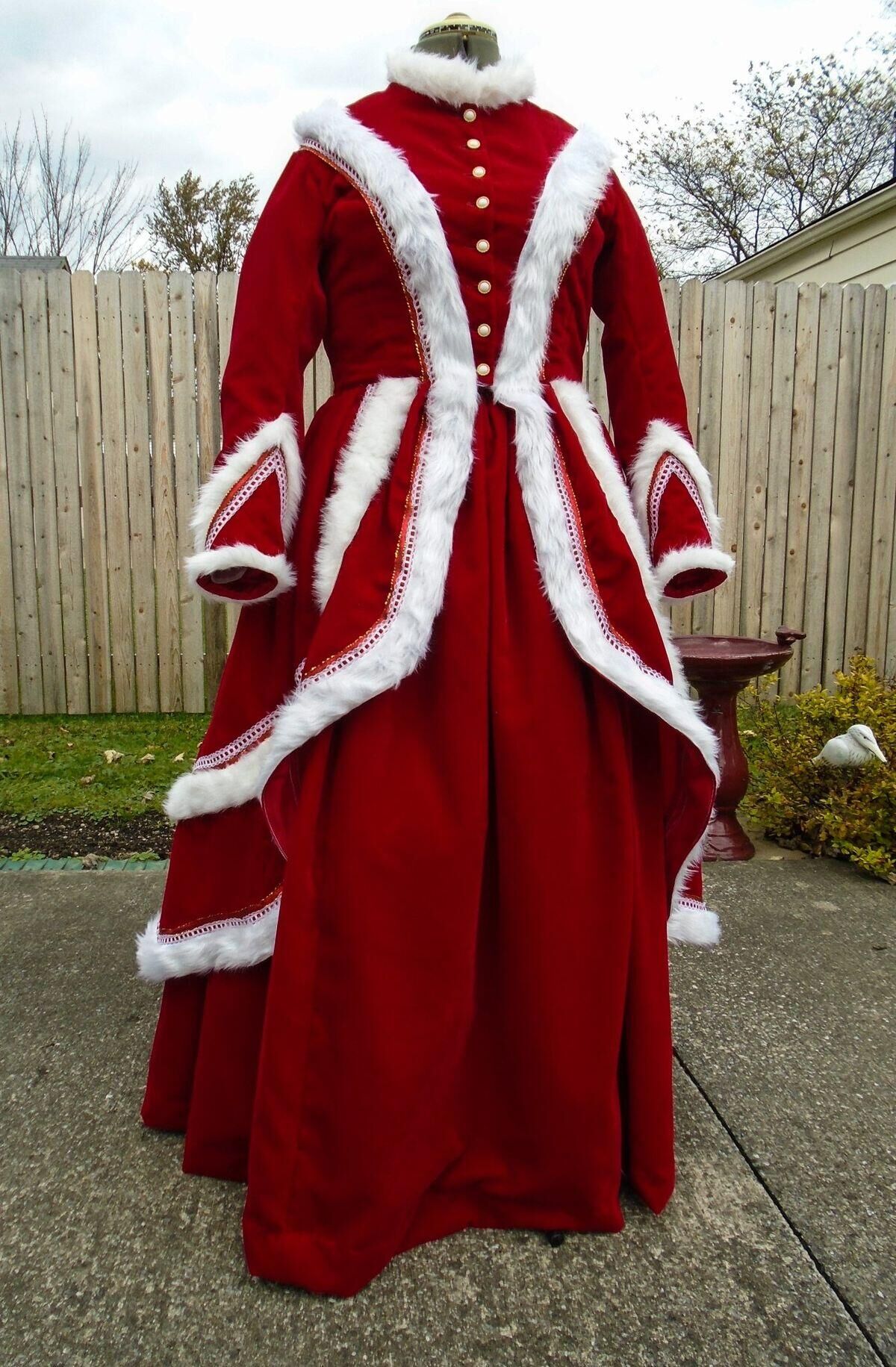 Vintage Victorian Fashion - Femmes victorien édouardien Vintage Santa velours