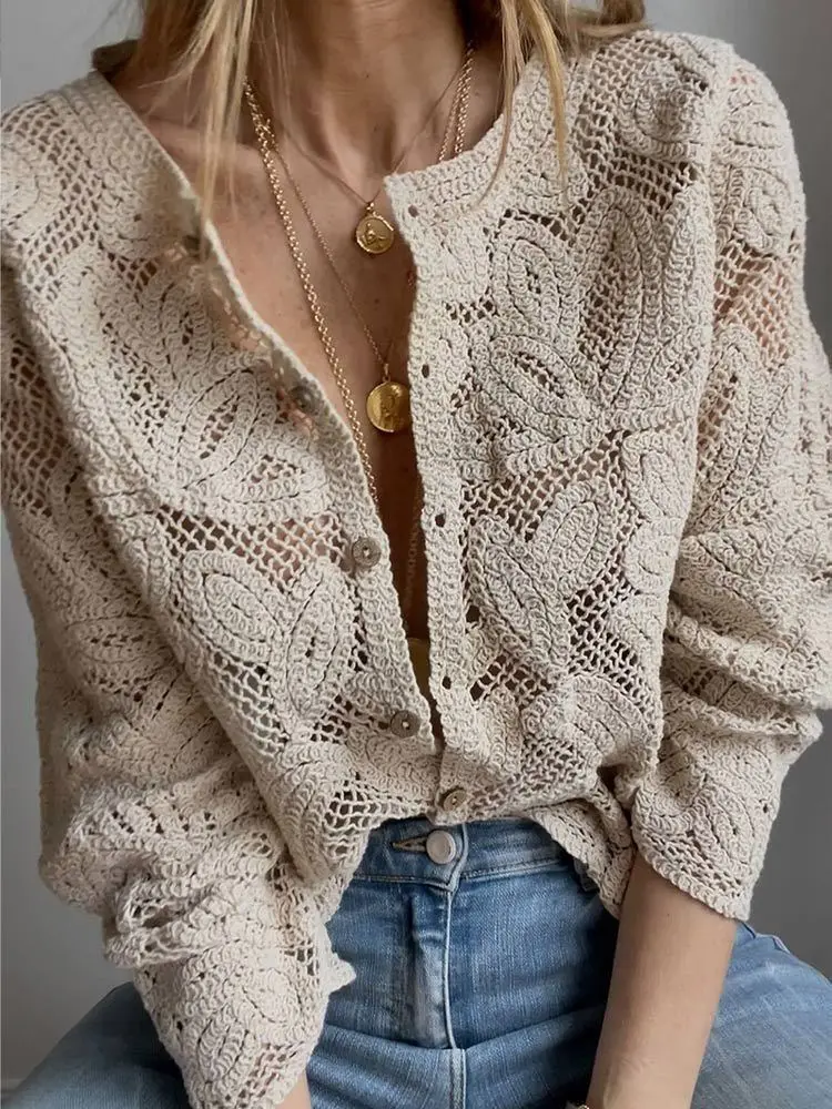 Crochet Top Boho - Chemises en tricot au Crochet pour