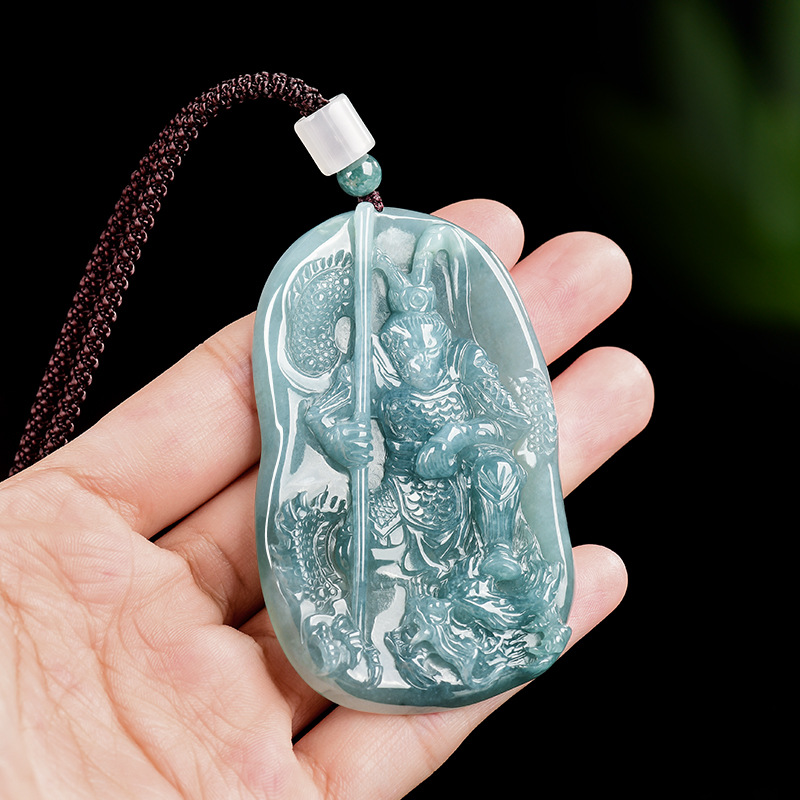 Vintage Fashion Luxury - Collier pendentif Roi Singe en jadéite