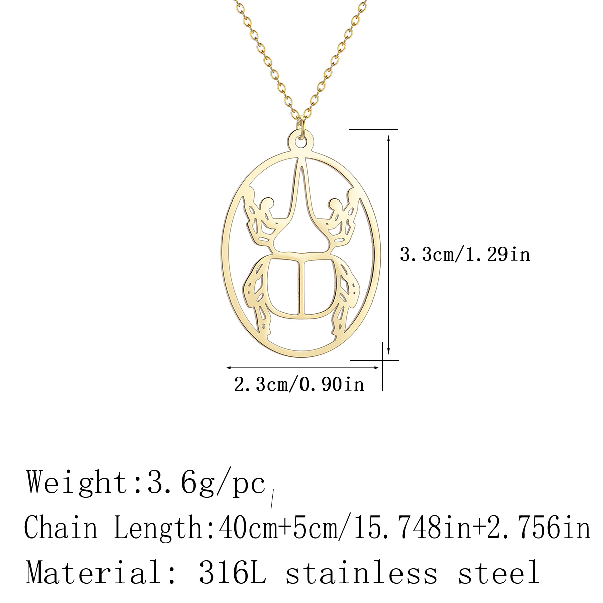 Collier Pendentif Insecte Oval - Vintage Fashion Bug avis et prix