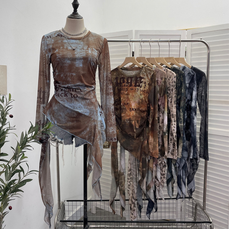 ISAROSE Y2K T-shirt en maille  - Tie Dye Shirt Vintage avis et prix