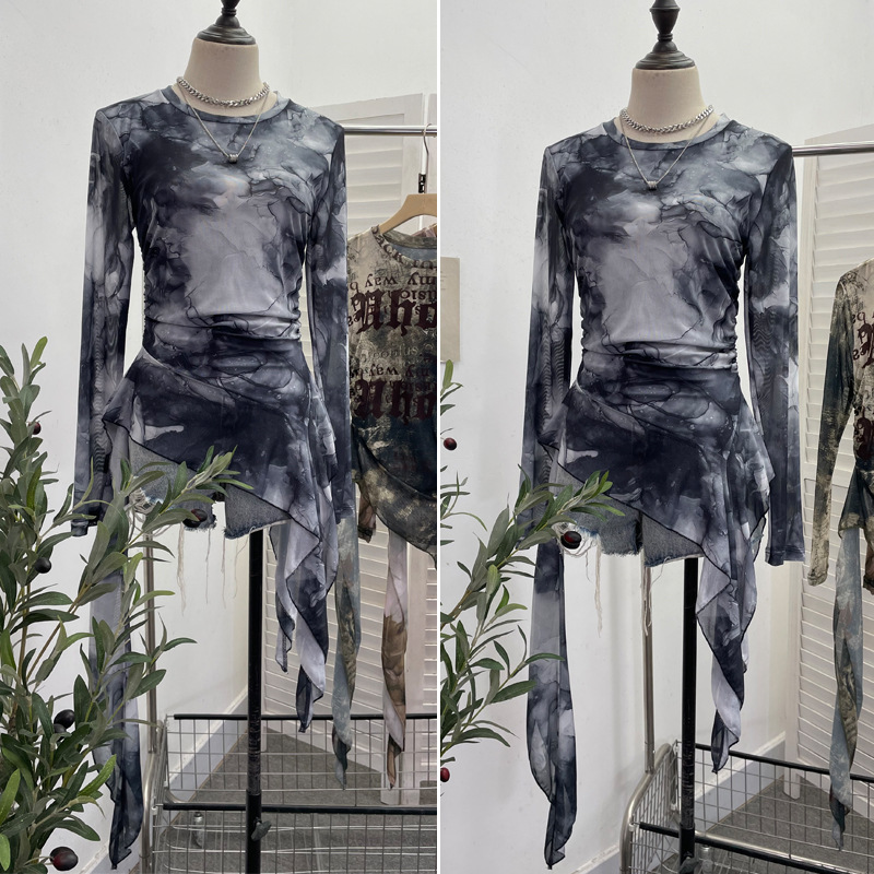 ISAROSE Y2K T-shirt en maille  - Tie Dye Shirt Vintage avis et prix