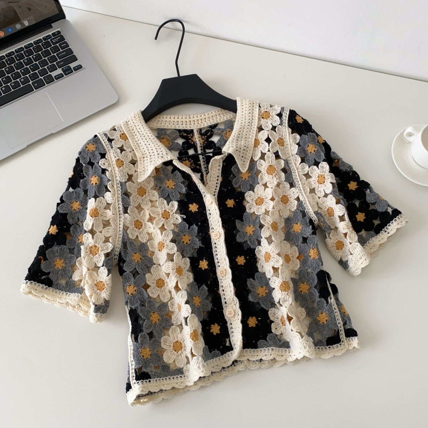 Cardigan en crochet floral pou - Crochet Top Boho avis et prix