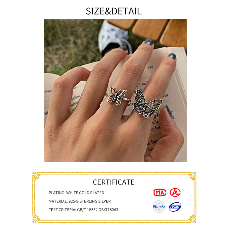 Bagues papillon en argent Ster - Vintage Fashion Guild avis et prix