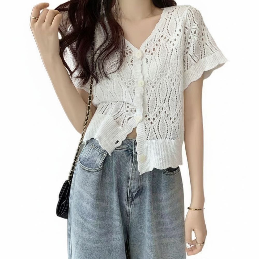 Chemisier en crochet à col en  - Crochet Top Boho avis et prix