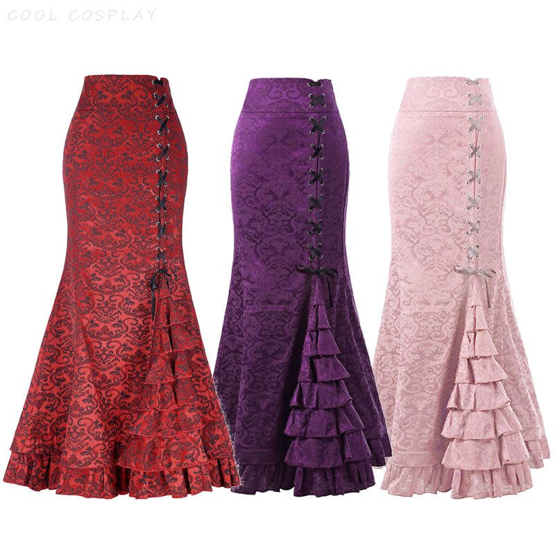 Jupes longues femmes Punk queu - Vintage Victorian Fashion avis et prix