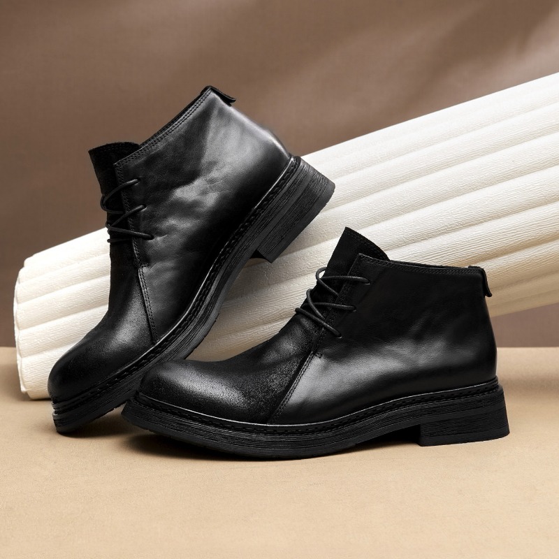 Bottes en cuir véritable vinta - Vintage Fashion Luxury avis et prix