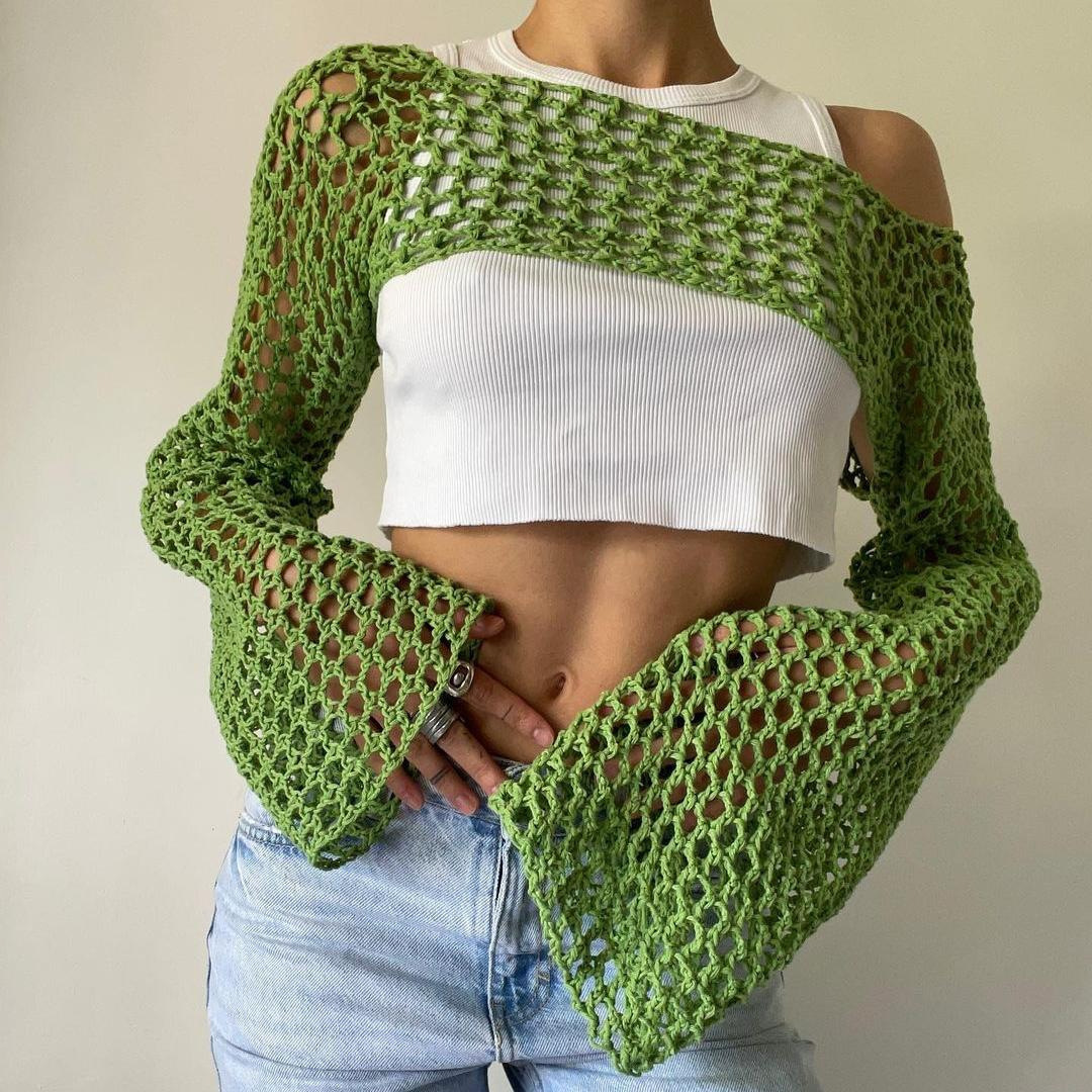 Haut court en crochet à manche - Crochet Top Boho avis et prix