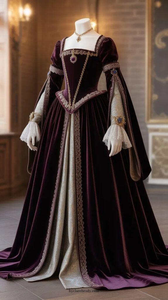 Vintage duchesse violet robe d - Vintage Victorian Fashion avis et prix