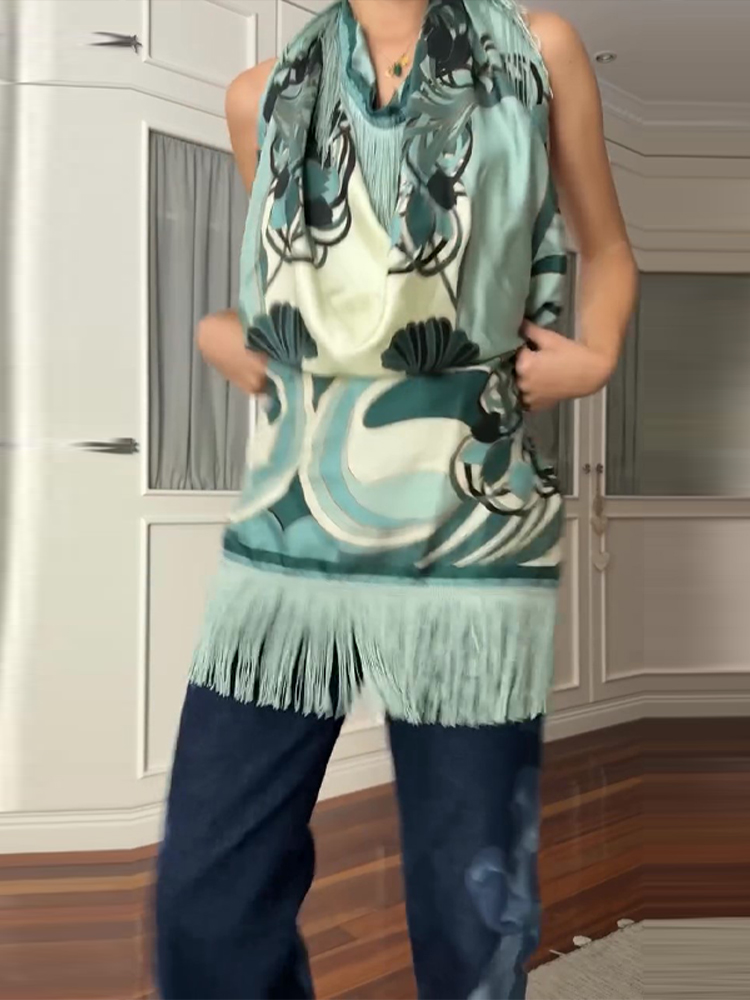Écharpe carrée vintage imprimé - Vintage Fashion Ai avis et prix