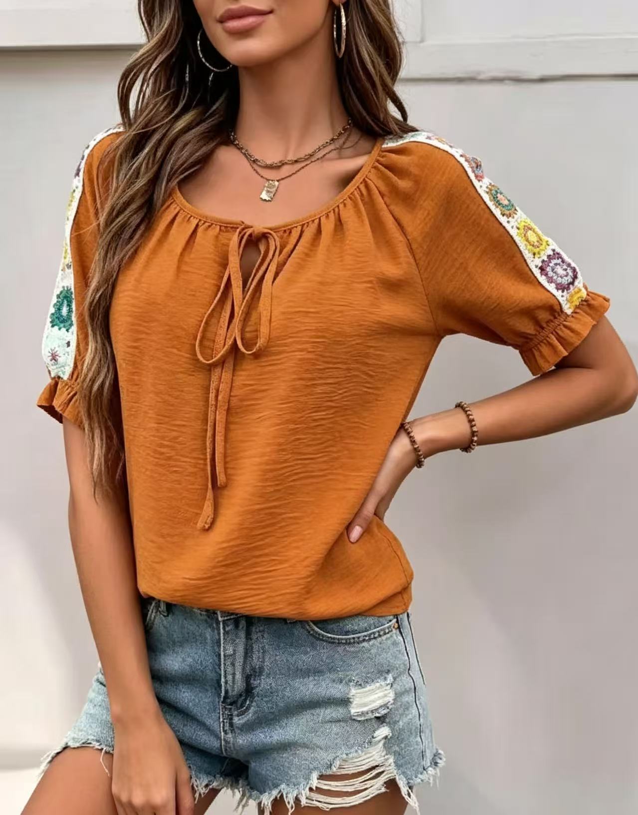 Chemisier Bohème Femme à Nœud  - Crochet Top Boho avis et prix