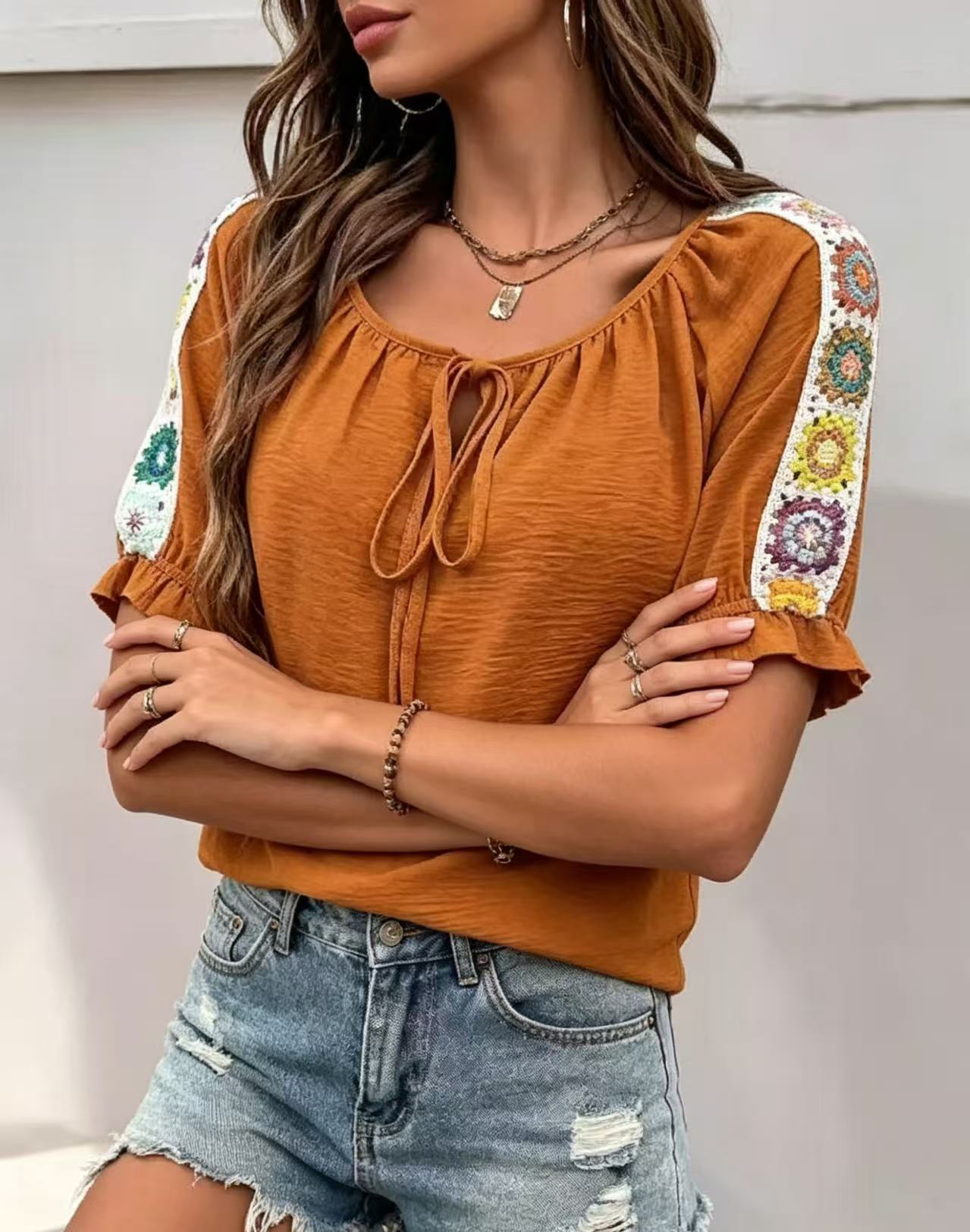 Chemisier Bohème Femme à Nœud  - Crochet Top Boho avis et prix