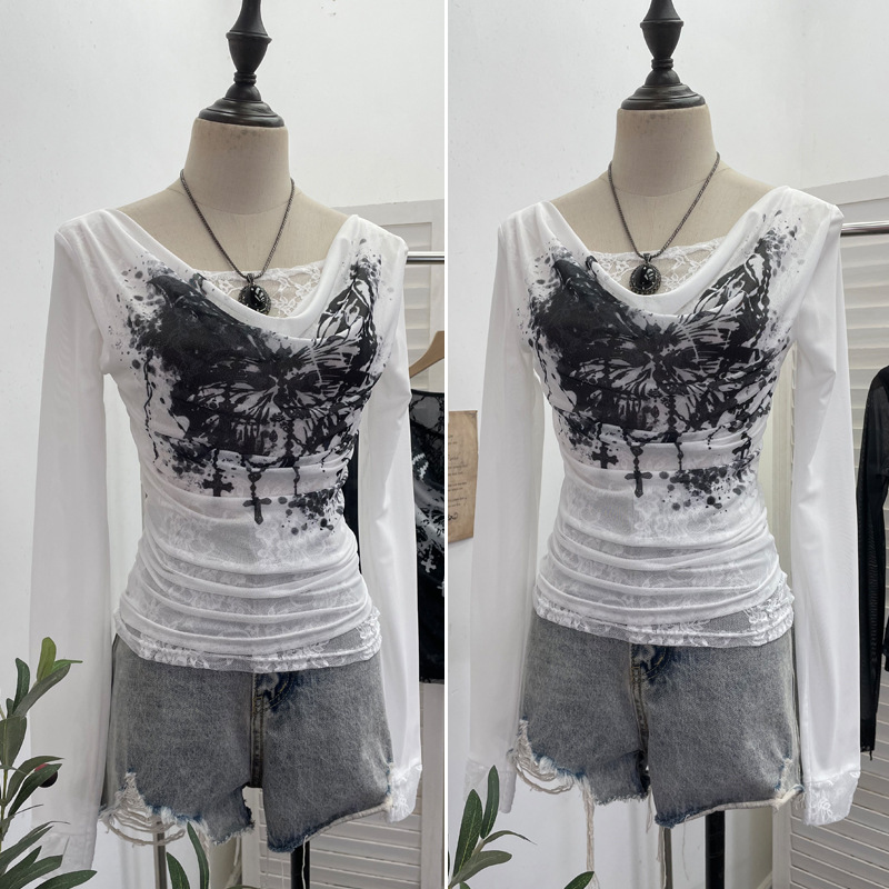 Femmes décontracté dentelle ép - Tie Dye Shirt Vintage avis et prix