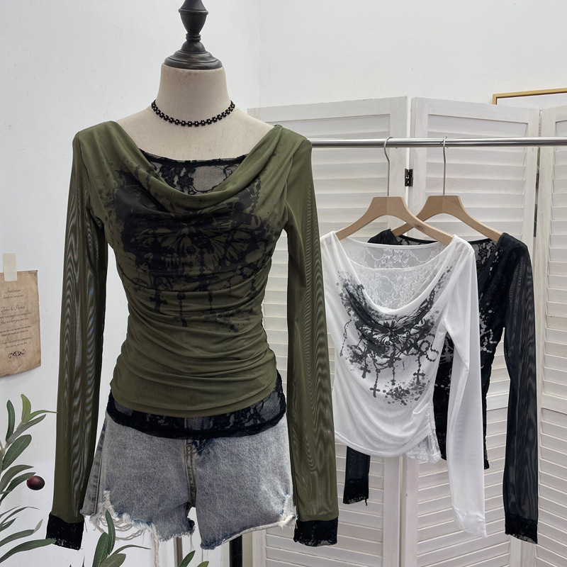 Femmes décontracté dentelle ép - Tie Dye Shirt Vintage avis et prix