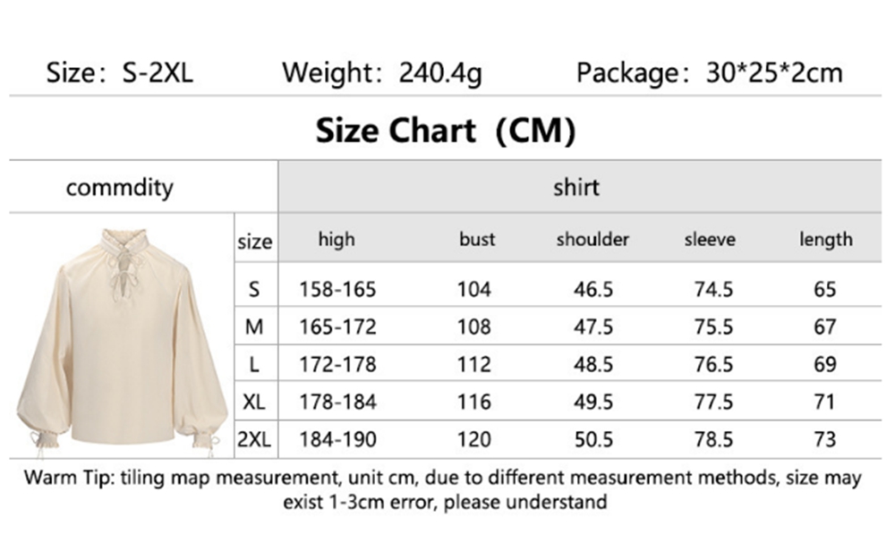 Chemise de pirate médiévale de - Vintage Victorian Fashion avis et prix